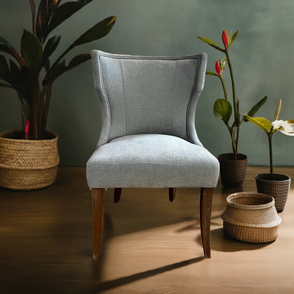 Grey Wingback Accent Chair